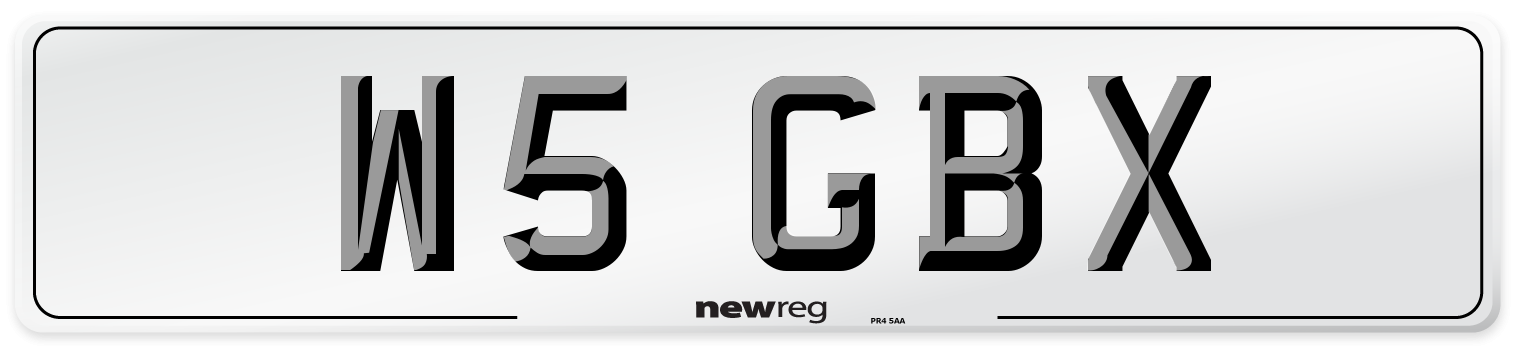 W5 GBX Number Plate from New Reg